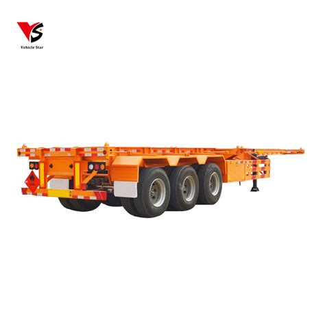 3 Axles Transport Container Skeleton Semi Trailer Truck 40FT Flatbed