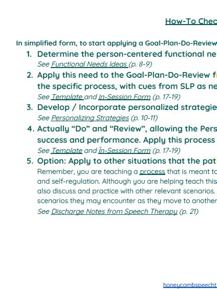 Functional Cognition Book Goal Management Training Honeycomb