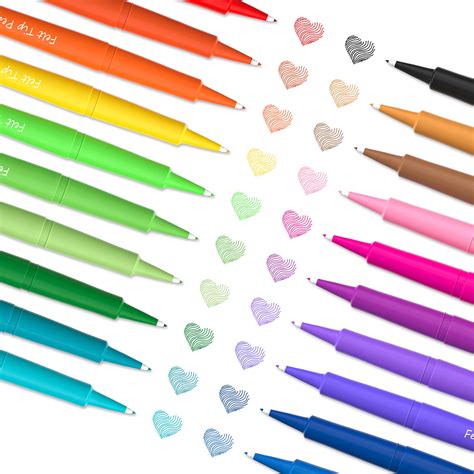 Buy Lelix 20 Colors Felt Tip Pens Medium Point Felt Pens Assorted