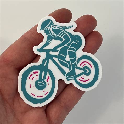 Mountain Biker Girl Sticker Skyjune Designs