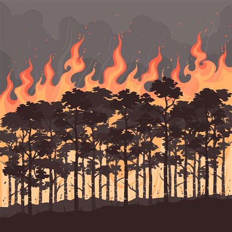 Free Vector | Hand drawn wildfire illustration