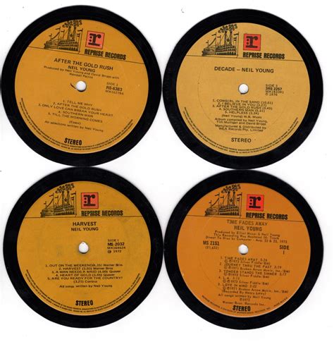 Vinyl Record Coasters Large Neil Young Set Of 4 Au