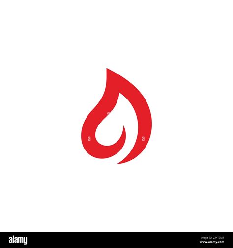 Red Flame Curves Simple Geometric Logo Vector Stock Vector Image Art