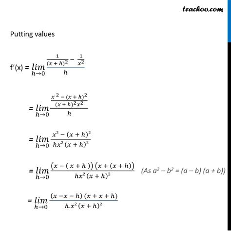 Ex 13 2 4 Find Derivative From First Principle I X3 27