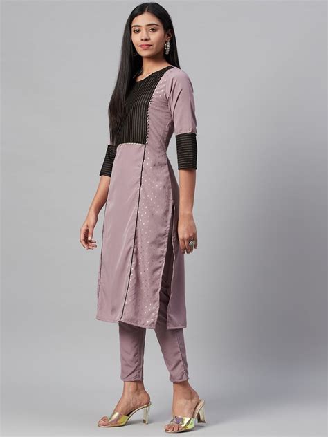 Ziyaa Womens Pink Crepe Kurta Zikucr3179 At Rs 273 Synthetic Fibre