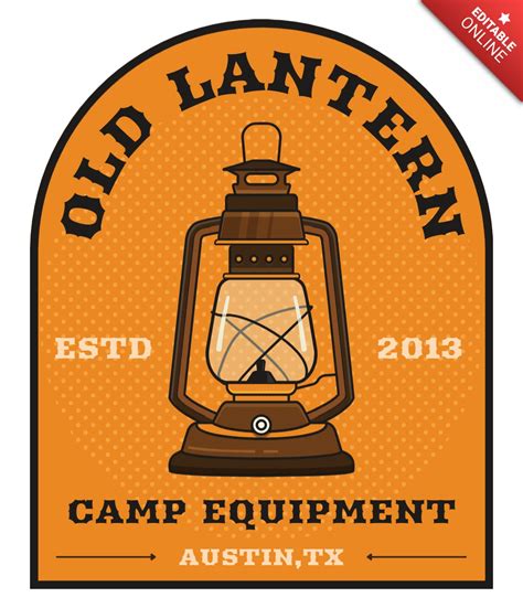 Dise O De Plantilla De Insignia De Equipo De Campamento Old Lantern