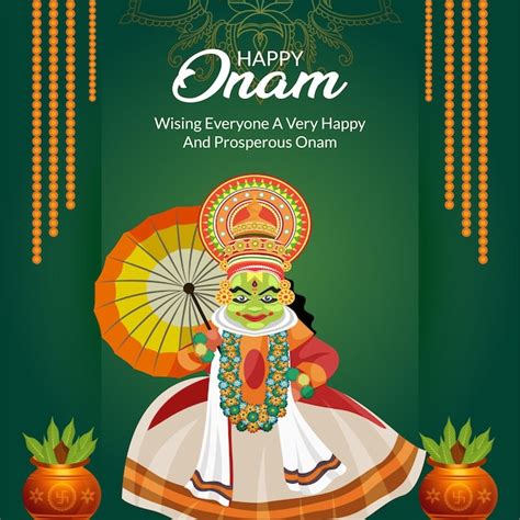 Premium Vector Happy Onam Festival Celebration Banner Design Template