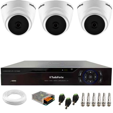 Kit 3 Câmeras Intelbras VHL 1120 D HDCVI Lite Dome HD 720p Lente 3 6mm