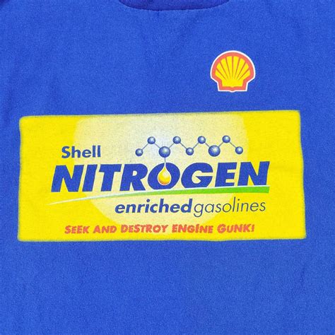 Delta Shell Shirt Men Large Blue Logo Nitrogen Enriched Gasoline Graphic Short Sleeve Grailed