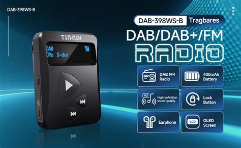 Tin Nik Dab Ws B Portable Dab Dab Fm Radio Digital Pocket Rds Fm