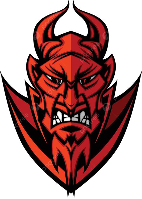 Demon Devil Mascot Head Vector Illustration Illustrations Devil Horn