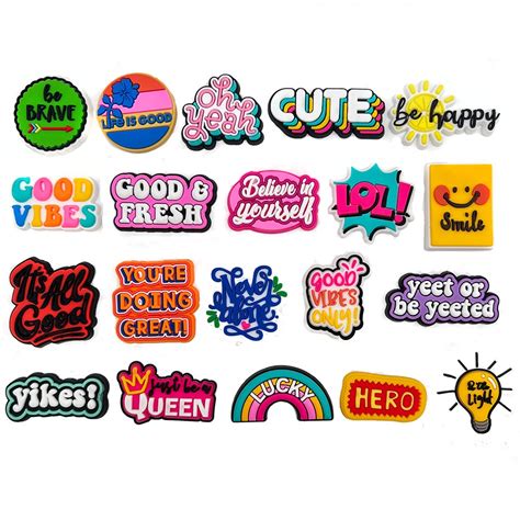 Jual Hot Kartun Inspiratif Frasa Shoe Charms DIY Sandal Pin Pengait Cantolan Sepatu Tempelan