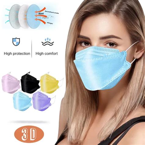 50pcs Mask KF94 Face Mask Non Woven Protection Filter 3D Anti Viral