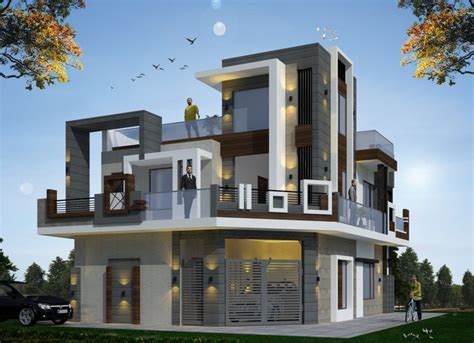 Modern Two Story Duplex House Design