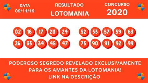 Resultado Da LOTOMANIA 2020 09 11 2019 YouTube