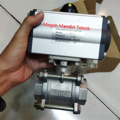 Jual Ball Valve Pneumatic Pneumatik Actuator Stainless Drat 1 5 Inchi