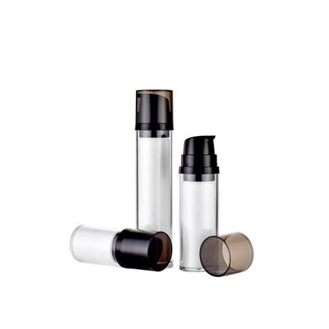 Luxury Double Wall Acrylic Airless Pump Bottle Round Shape With Lotion