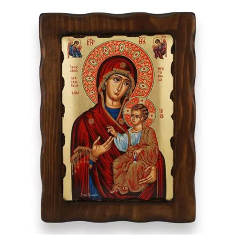 Theotokos Of Iveron Icon Ic Ne Byzantine Grecque Orthodoxe Faite La