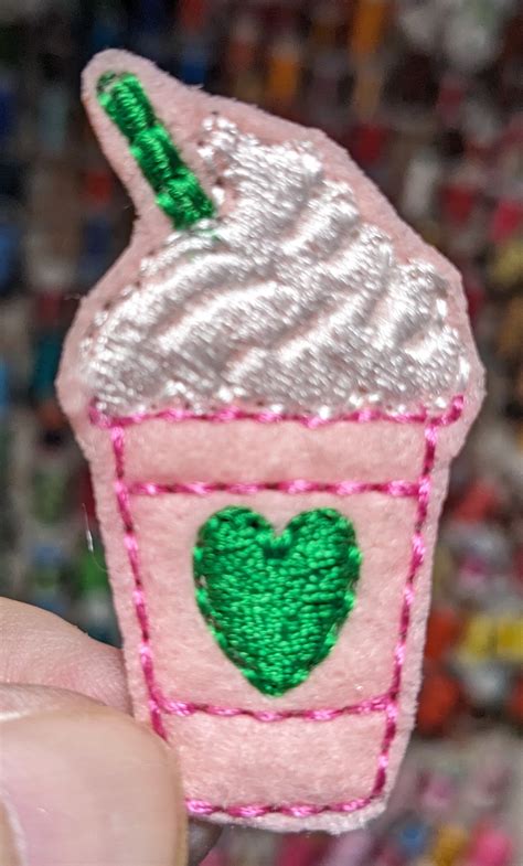 Pink Frapp Coffee Cup Felties On Felt In In The Set Ready To Use