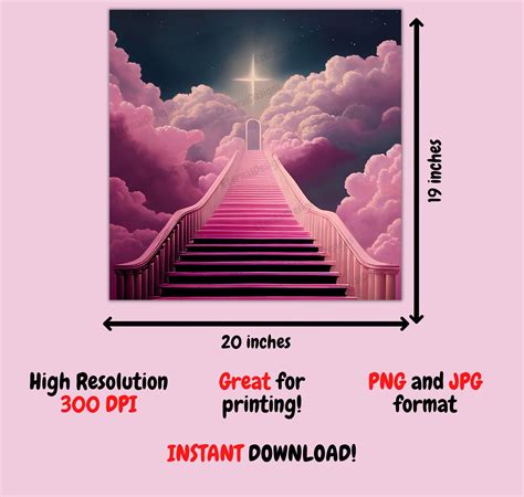 Pink Heaven Background PNG Memorial Background Stairs to - Etsy