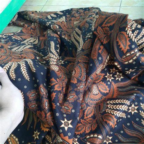 Kain Batik Pekalongan Sogan Motif Manggar Coklat Asli Shopee Indonesia