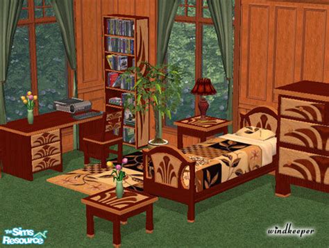 The Sims Resource Soma Bedroom Dark Wood Finish