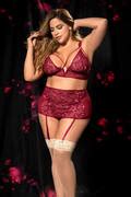 Plus Size Exquisite Floral Lingerie Set By Mapal