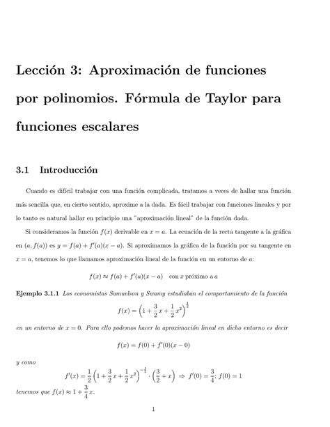 Teorema de Taylor 01 Resumen Cálculo y ecuaciones diferenciales