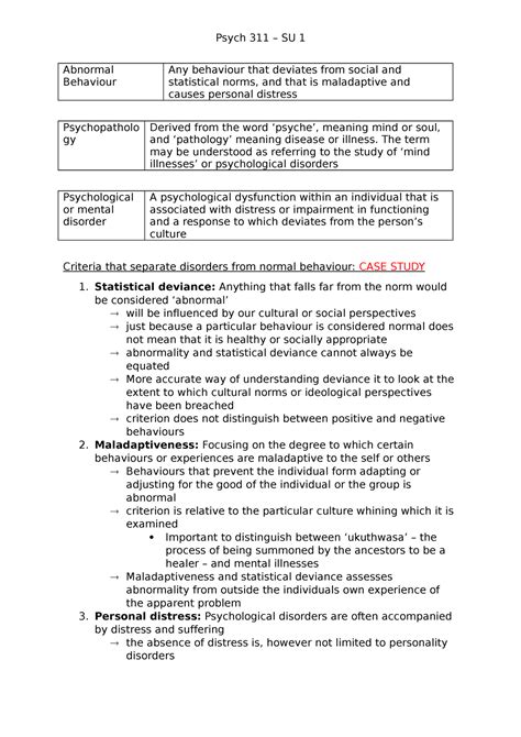 Psych 311 SU 1 Study Unit 1 According To The Study Guide Of 2023