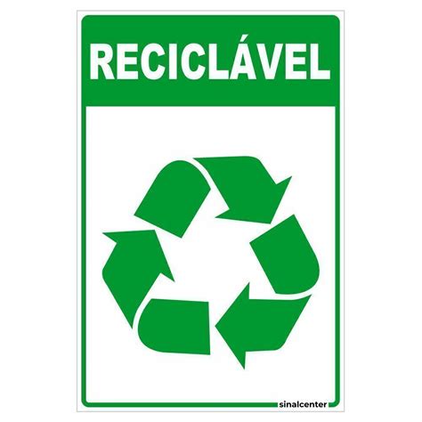 Placa lixo reciclável Sinal Center Empresa de Sinalização