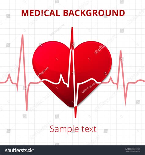 Heart Cardiogram Card Medical Vector Pattern Stock Vector 166912985