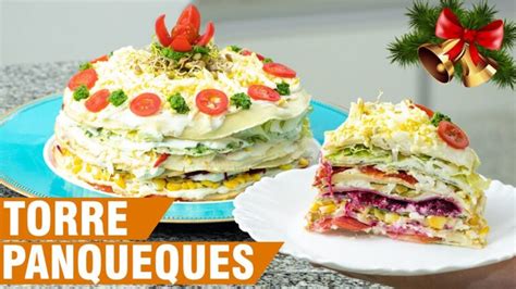 Receta F Cil De Torre De Panqueques Salada Vegetariana Nutrici N Y