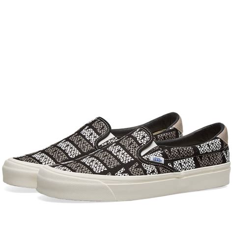 Vans Vault Classic Slip On LX Black Logo Checkerboard END