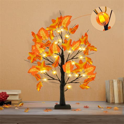 Katchon Artificial Maple Tree With Lights 24 Inch 24