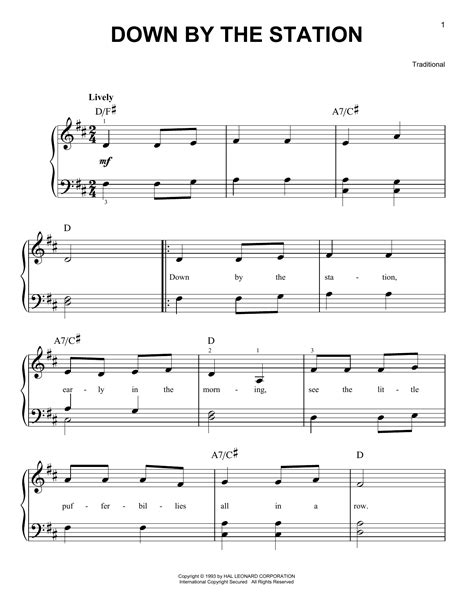 Down By The Station | Sheet Music Direct