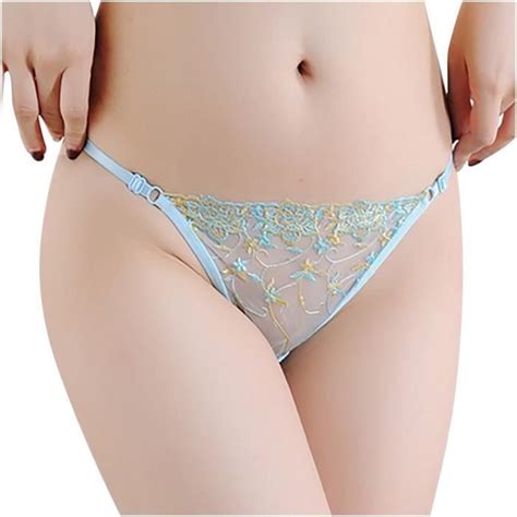 Lingerie Sexy Pour Femmes Imprim De Fleurs Culotte En Dentelle Sans