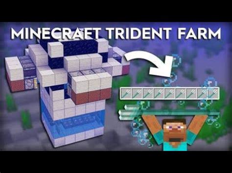 Easiest Trident Farm Xp Farm Minecraft Youtube