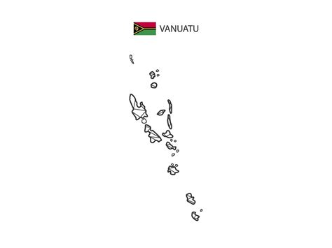 Mosaic Triangles Map Style Of Vanuatu Isolated On A White Background