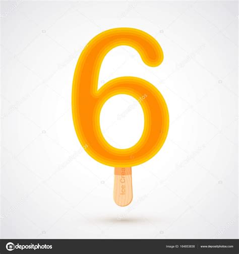 Ice cream design of number 6 Stock Vector by ©whitebarbie 164853838