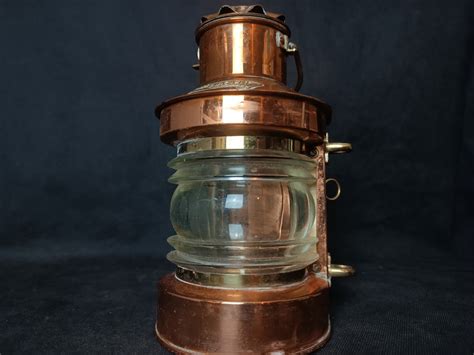 Scheepslamp Glas Koper Messing Catawiki