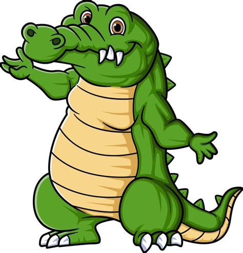 Strong crocodile cartoon posing mascot character 24612266 Vector Art at ...