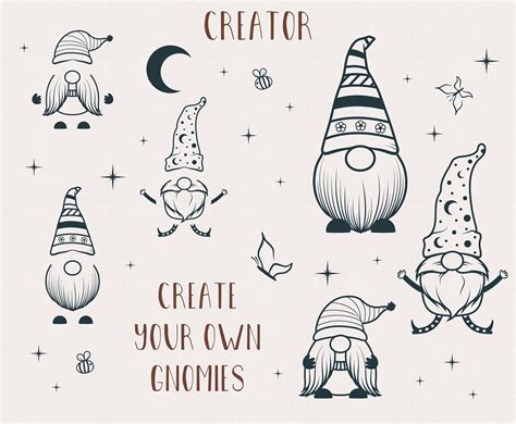 Celestial Gnome Svg Gnome Png Gnome Creator Svg Celestial Etsy Australia