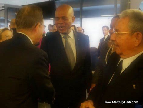 President Martelly Le Secr Taire G N Ral De L ONU Ban Ki Moon Et Le