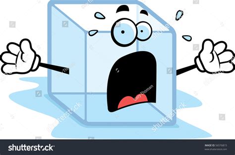 Cartoon Melting Ice Cube Scared Expression Stock Vector 56576815 ...