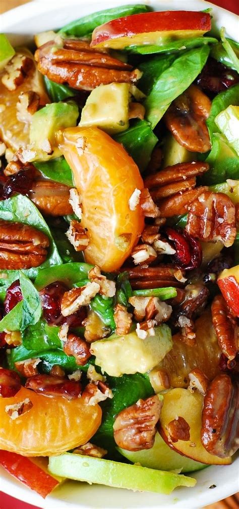 Apple Cranberry Spinach Salad Recipe Ingredients Include Pecans