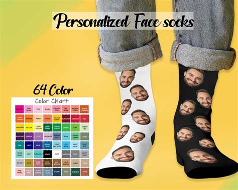 Personalized Socks With Faces, Custom Color Socks With Faces, Personalized Faces on Socks ...