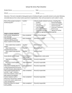 School Re Entry Plan Template Fill And Sign Printable Template Online