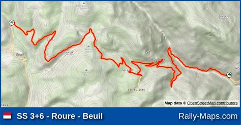 SS 3 6 Roure Beuil Stage Map Rallye Monte Carlo 2022 WRC