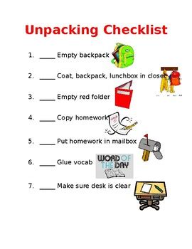 Editable Unpacking Checklist by Jessica Giovino | TpT