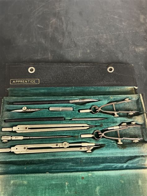 Vintage Antique Dietzgen Engineering Drafting Tool Set With Case Ebay